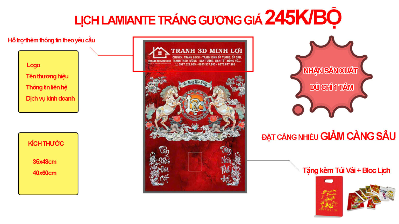 báo giá lịch tết