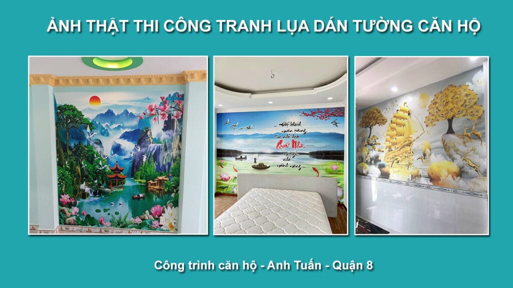 Thi công tranh dán tường 3D đẹp