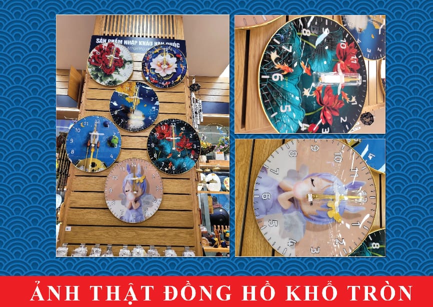 Ảnh thật tranh đồng hồ tráng gương hiện đại