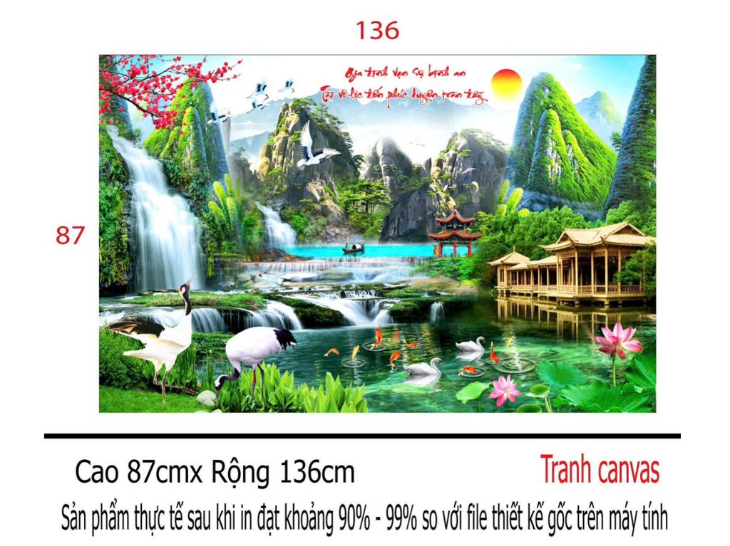 Dự án tranh dán tường vải lụa canvas giá xưởng