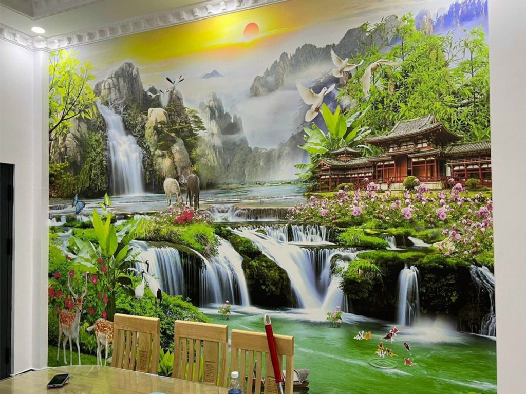 Dự án tranh dán tường vải lụa canvas giá xưởng