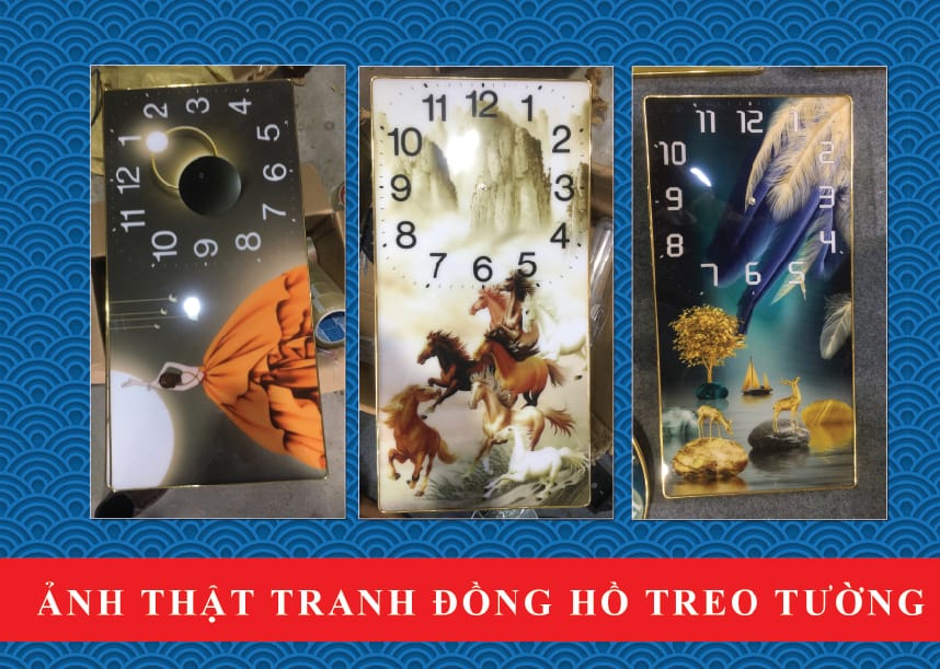 Ảnh thật tranh đồng hồ hiện đại - Quà tết 2023