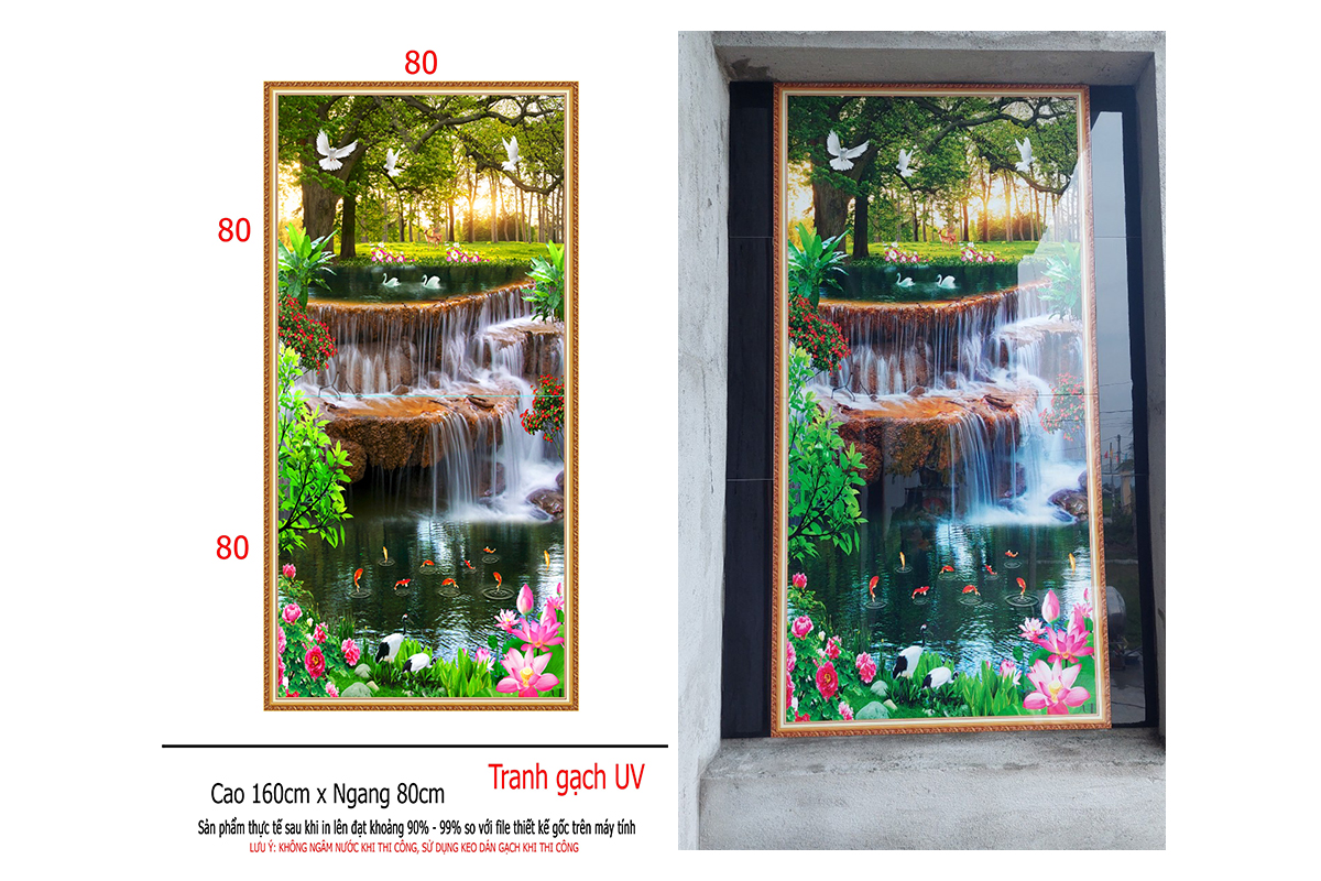 Tranh gạch kính ốp tường hàng ba mặt tiền nhà - TRANH 3D MINH LỢI