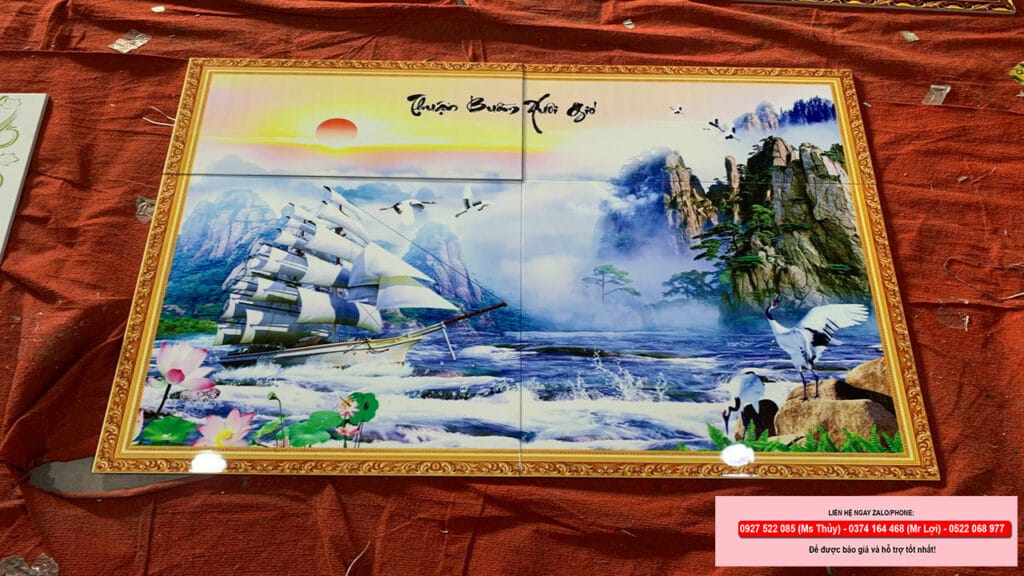 Tranh gạch 3d thuận buồm xuôi gió