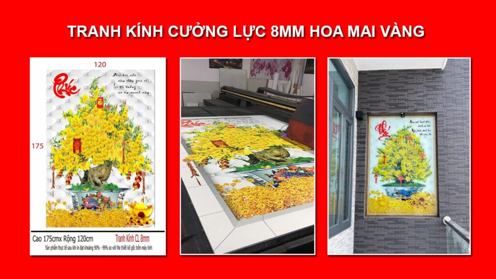tranh kính hoa mai 3d