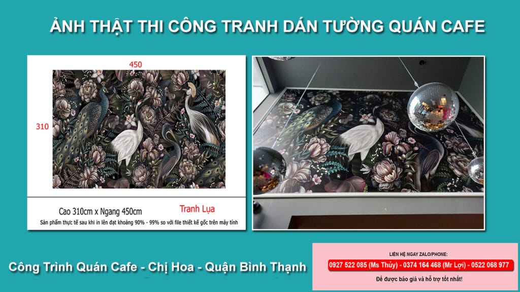 Tranh dán tường quán cafe đẹp