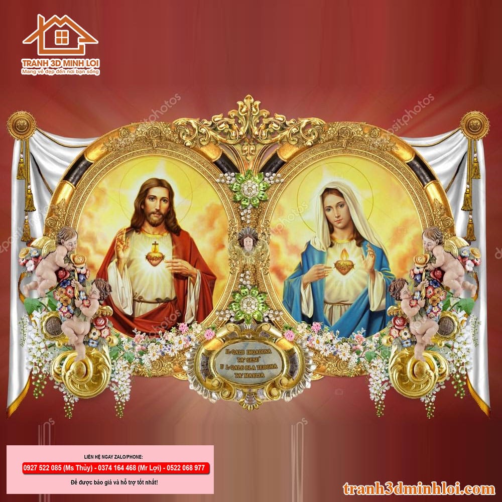 Tranh gạch 3D công giáo ốp nhà mồ