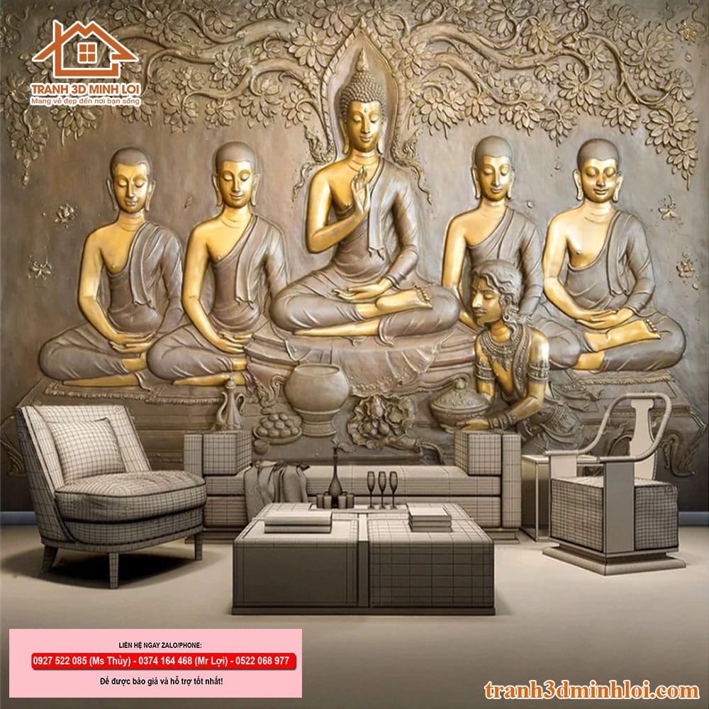 Tranh gạch 3D ốp tường nhà mồ