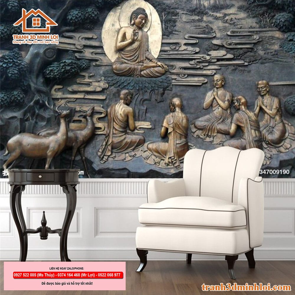 Tranh gạch 3D ốp tường nhà mồ