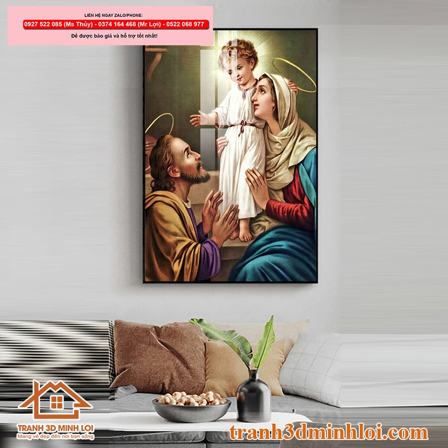 Tranh gạch 3D gia đình thánh gia