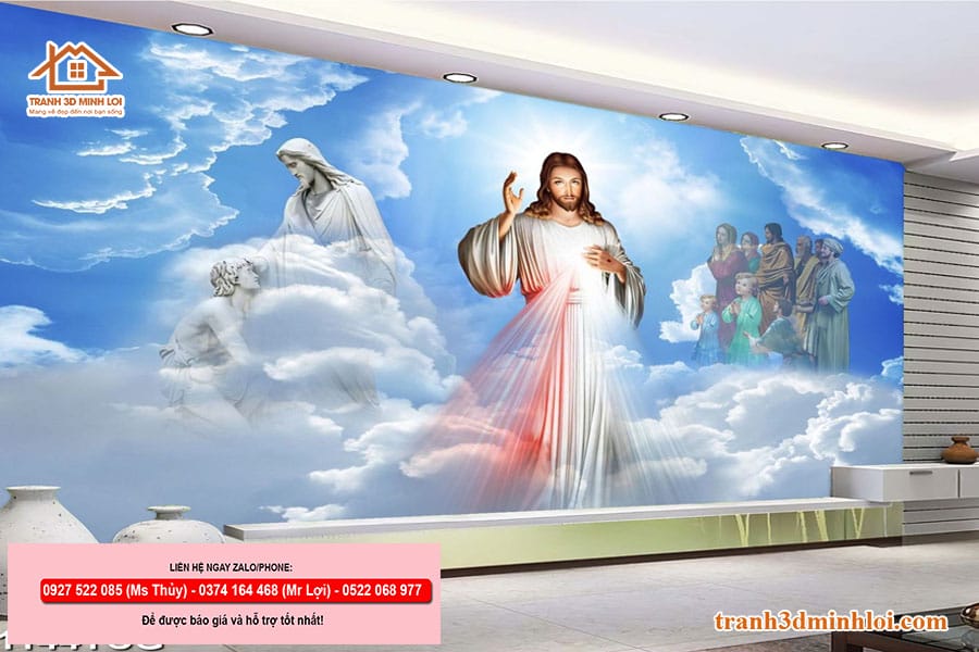 Tranh gạch 3D công giáo ốp tường phòng thờ