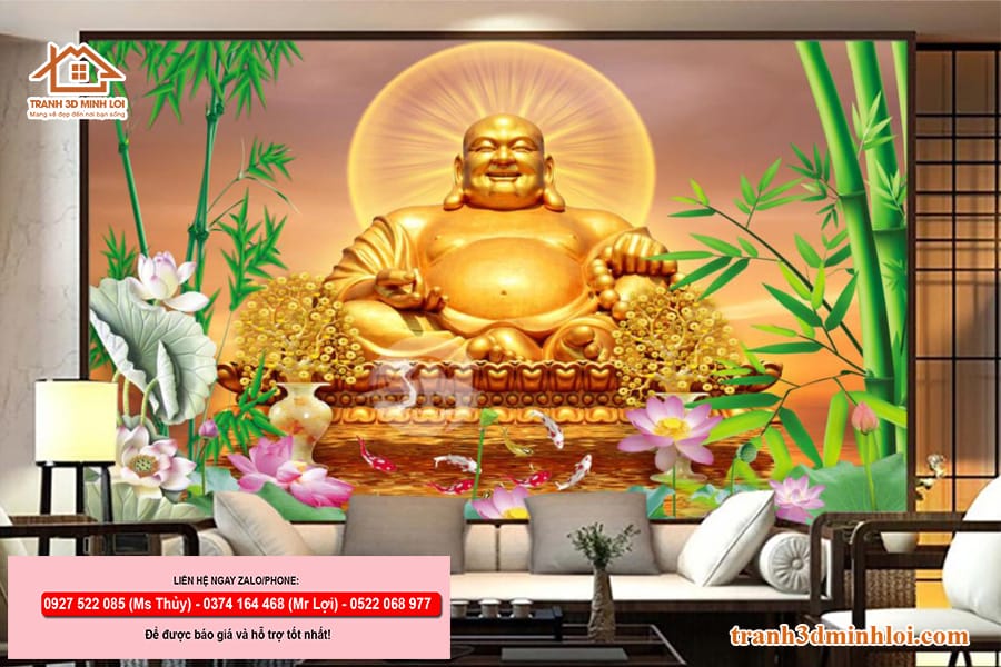 Tranh gạch 3D ốp tường phòng thờ