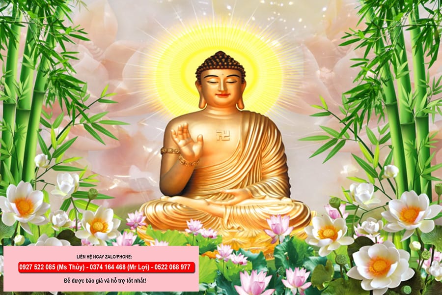Tranh gạch 3D ốp tường phòng thờ