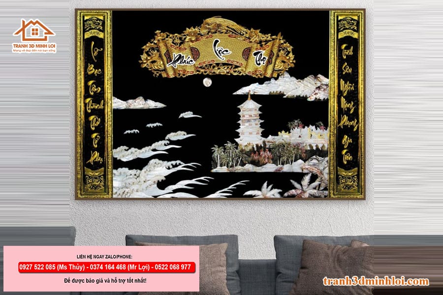 Tranh gạch 3D ốp tường phòng thờ