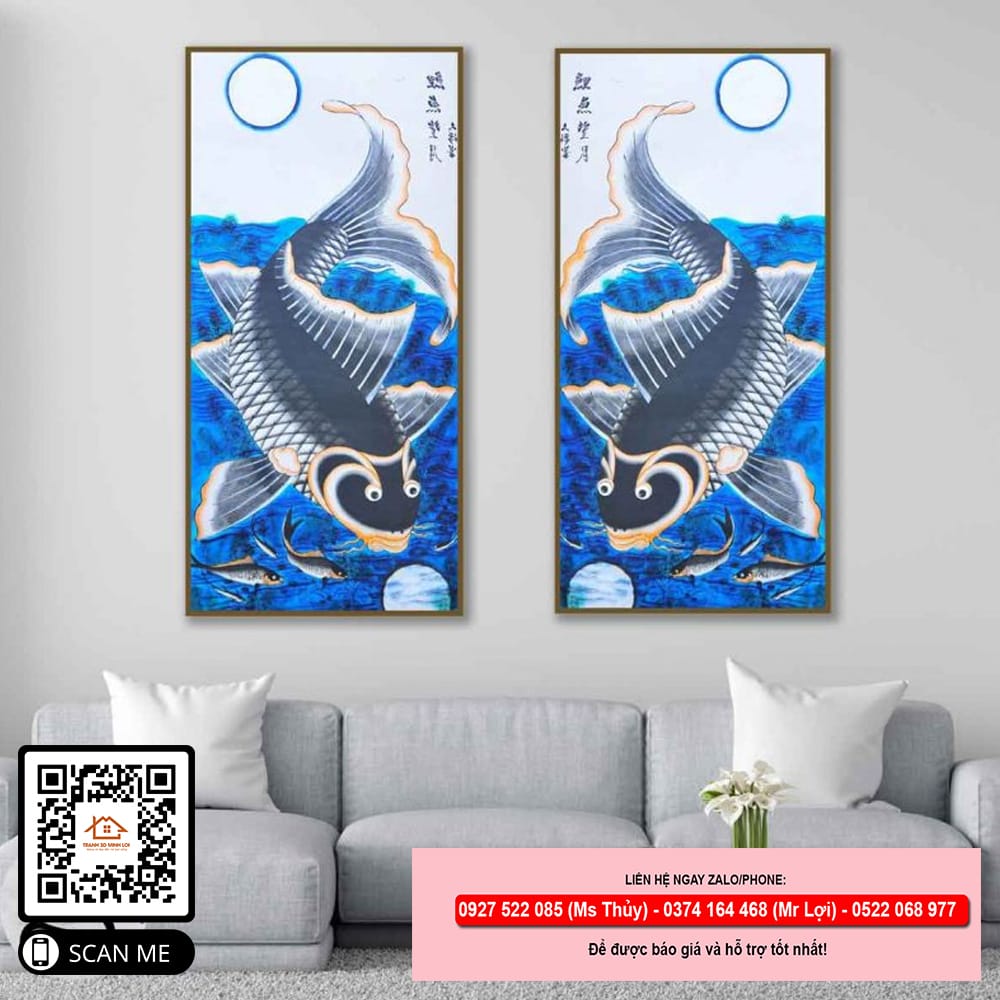 Tranh lý ngư vọng nguyệt