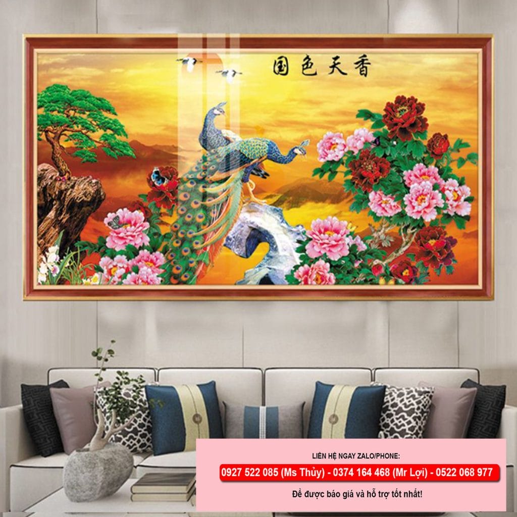 Tranh chim công hiện đại