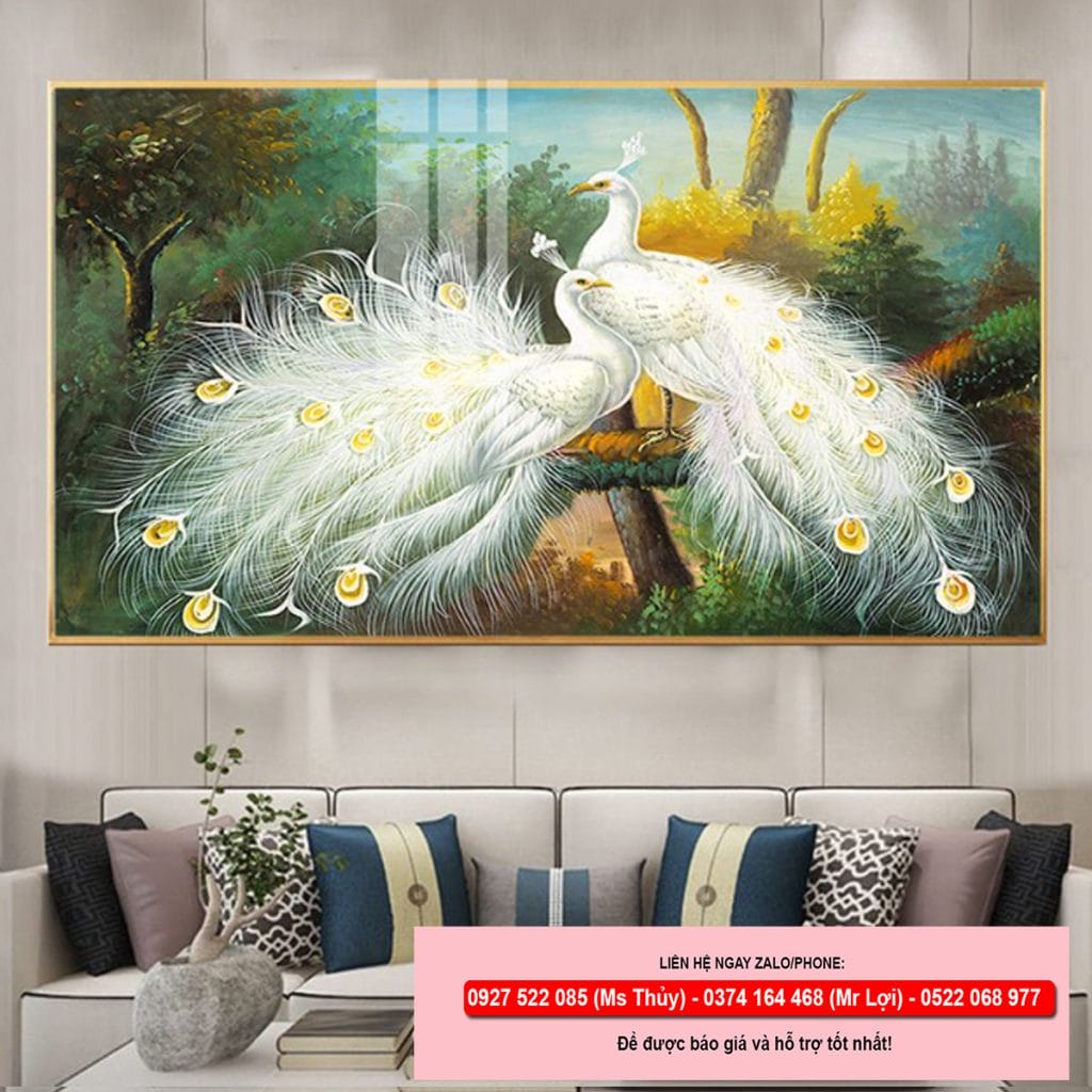 Tranh chim công hiện đại