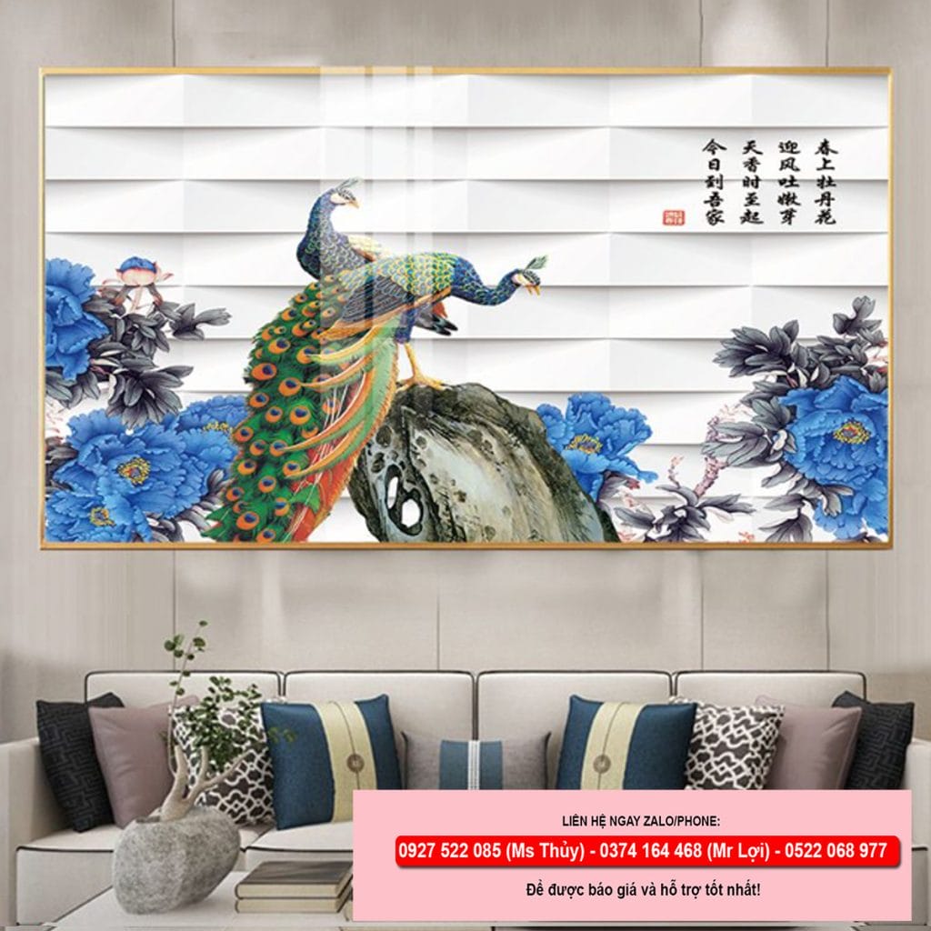 Tranh chim công hiện đại