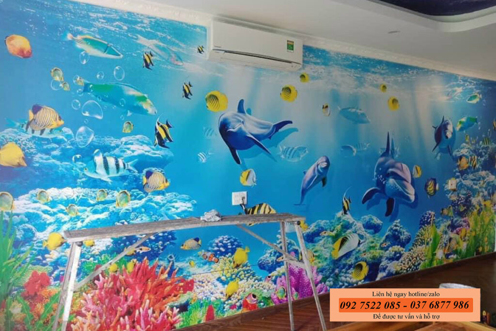 Tranh dán tường vải lụa canvas