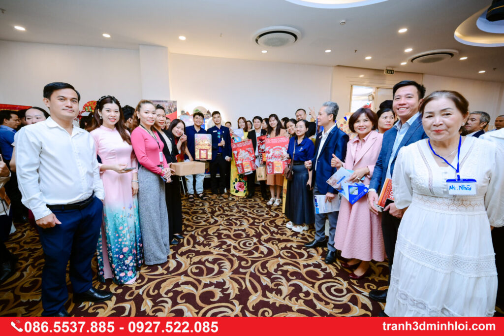 Phiên chợ tết tranh trang trí tết
